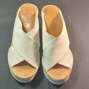 Gentle Souls Cream Espadrille Wedge Sandals